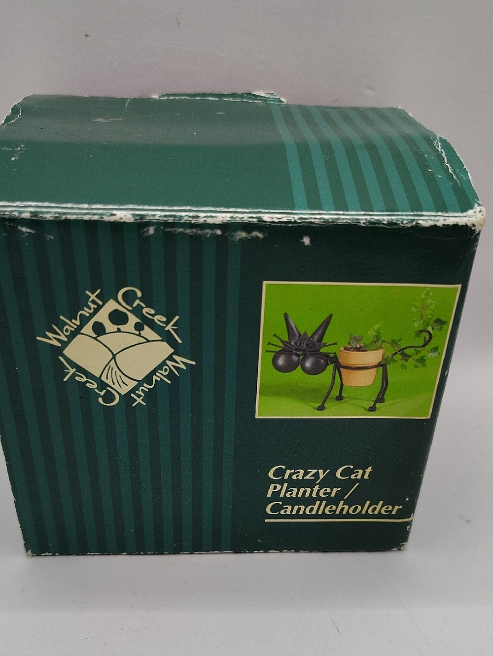 Vintage New Crazy Cat Planter / Candleholder